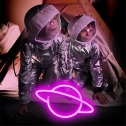 Planet Neon Light LED Signs Décoration Murale, Planet Neon Signs LED Neon Wall Sign Rose Neon Lights USB/Batterie Suspendus Néon Light, Pour La Maison, Bar, Fête De Fête -Éclairage Domestique 100345503 4