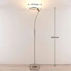 LED Lampadaire à Intensité Variable 'Darion' En Métal Pour Salon & Salle à Manger -Éclairage Domestique 10762821 4