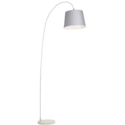 QAZQA Bend - Lampe Arquée Moderne - 1 Lumière - H 2100 Mm - Gris - Moderne - Éclairage Intérieur - Salon I Chambre I Cuisine I Salle à Manger