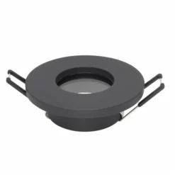 Collerette Support D'encastrement GU10 / MR16 Étanche IP65 - Rond - Noir Mat