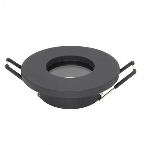 Collerette Support D'encastrement GU10 / MR16 Étanche IP65 - Rond - Noir Mat 1 Collerette Support D'encastrement GU10 / MR16 Étanche IP65 - Rond - Noir Mat