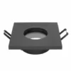 Collerette Support D'encastrement GU10 / MR16 Étanche IP65 - Carré - Noir Mat