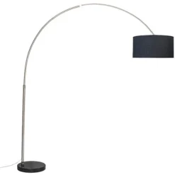 QAZQA Booglamp XXL - Lampe Arquée Moderne - 1 Lumière - H 2250 Mm - Acier - Moderne - Éclairage Intérieur - Salon