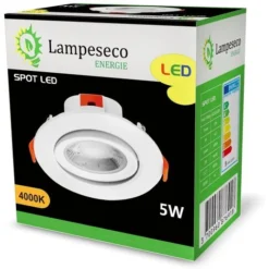 Lot De 5 Spot LED Encastrable Pour Plafond 5W Blanc Neutre Transformateur Intégré -Éclairage Domestique 12706266 4
