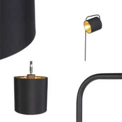 QAZQA Lofty - Lampadaire Avec Abat-jour Moderne - 1 Lumière - H 1405 Mm - Noir - Moderne - Éclairage Intérieur - Salon I Chambre -Éclairage Domestique 12939162 4