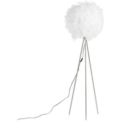 QAZQA Feather - Lampe De Table Trépied/tripode Moderne - 1 Lumière - H 1550 Mm - Blanc - Moderne - Éclairage Intérieur - Salon I Chambre I Cuisine I Salle à Manger