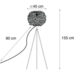 QAZQA Feather - Lampe De Table Trépied/tripode Moderne - 1 Lumière - H 1550 Mm - Blanc - Moderne - Éclairage Intérieur - Salon I Chambre I Cuisine I Salle à Manger -Éclairage Domestique 13327712 4