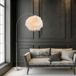 Lampadaire Salon éclairage Latéral Plume Boule Arc Lampe Sur Pied Globo 15057S -Éclairage Domestique 13541460 5
