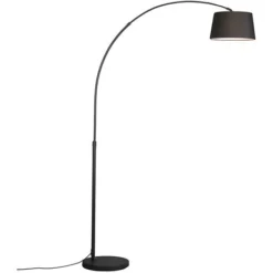 QAZQA Arc - Lampe Arquée Moderne - 1 Lumière - H 1700 Mm - Noir - Moderne - Éclairage Intérieur - Salon