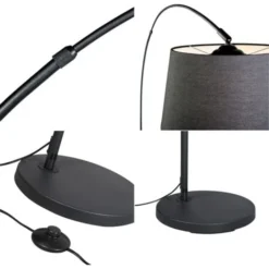 QAZQA Arc - Lampe Arquée Moderne - 1 Lumière - H 1700 Mm - Noir - Moderne - Éclairage Intérieur - Salon -Éclairage Domestique 14193267 4