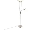 QAZQA Lexus - LED Dimmable Lampadaire Avec Lampe De Lecture Moderne Variateur Inclus - 1 Lumière - H 1800 Mm - Acier - Moderne - Éclairage Intérieur - Salon I Chambre