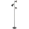 B.K.Licht Lampadaire Design LED Métal Lampe Retro Sur Pied Orientable Noir 230V