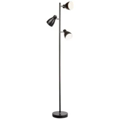 B.K.Licht Lampadaire Design LED Métal Lampe Retro Sur Pied Orientable Noir 230V