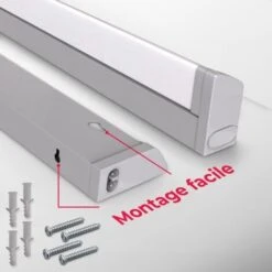 Réglette LED Barre Lumineuse Placard Pivotable De 150° Pour Cuisine Atelier Couleur Argent -Éclairage Domestique 16358889 3