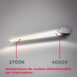 Réglette LED Barre Lumineuse Placard Pivotable De 150° Pour Cuisine Atelier Couleur Argent -Éclairage Domestique 16358889 4
