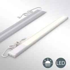 B.K.Licht Réglette LED, Platine LED 10W Intégrée, 1100 Lumen, Longueur 57,5cm, Blanc Chaud 3000K, IP20, éclairage Cuisine Atelier Plan De Travail