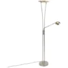 QAZQA Ibiza - LED Dimmable Lampadaire Avec Lampe De Lecture Moderne Variateur Inclus - 1 Lumière - H 180 Cm - Acier - - Éclairage Intérieur - Salon I Chambre I Cuisine I Salle à Manger
