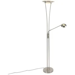 QAZQA Ibiza - LED Dimmable Lampadaire Avec Lampe De Lecture Moderne Variateur Inclus - 1 Lumière - H 180 Cm - Acier - - Éclairage Intérieur - Salon I Chambre I Cuisine I Salle à Manger