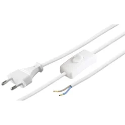 Goobay Cordon Secteur Blanc 1m50 0,75mm2 2 Pôles Avec Interrupteur