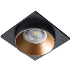 Support De Spot Encastrable Perçage 68mm Carré Noir / Or / Noir