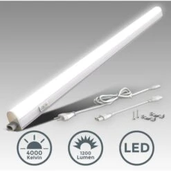 B.K.Licht Réglette LED Pour Cuisine Et Atelier, Platine LED 15W, Longueur 873 Mm, 1200 Lm, Lumière Blanche Neutre 4000K