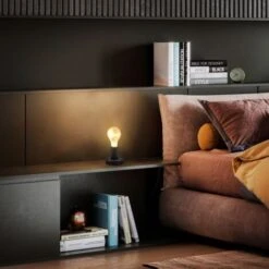 Lampe à Poser Rétro Lampe De Lecture Métal Noir Mat Douille E27 Câble Avec Interrupteur Lampe De Chevet Vintage Ø10cm -Éclairage Domestique 25966801 3