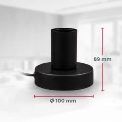 Lampe à Poser Rétro Lampe De Lecture Métal Noir Mat Douille E27 Câble Avec Interrupteur Lampe De Chevet Vintage Ø10cm -Éclairage Domestique 25966801 5