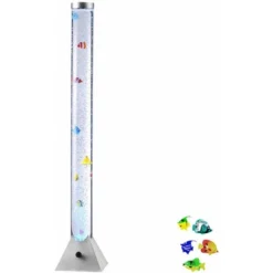 RVB LED Lampe à Eau à Changement De Couleur Poisson Rond Support Coloré Décoration Lumineuse Colonne à Bulles économique