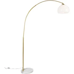 QAZQA Arc-basic - Lampadaire Moderne - 1 Lumière - H 170 Cm - Doré/Laiton - Moderne - Éclairage Intérieur - Salon I Chambre