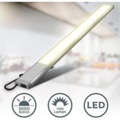 B.K.Licht I Réglette LED De 10 W I 1100 Lumens I Longueur : 57,5 Cm I 3 000K Couleur De Lumière Blanche Chaude I IP20 I Lampe D'armoire I Lampe De Cuisine I Lampe D'atelier