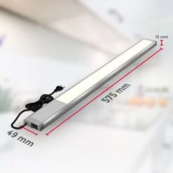 B.K.Licht I Réglette LED De 10 W I 1100 Lumens I Longueur : 57,5 Cm I 3 000K Couleur De Lumière Blanche Chaude I IP20 I Lampe D'armoire I Lampe De Cuisine I Lampe D'atelier -Éclairage Domestique 28271680 4