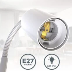 Lampe De Lecture Pivotante Retro Industriel Avec Interrupteur à Câble I Patte à Vis I E27 I Lampe à Pince I Métal I Blanc -Éclairage Domestique 28271690 3