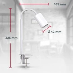 Lampe De Lecture Pivotante Retro Industriel Avec Interrupteur à Câble I Patte à Vis I E27 I Lampe à Pince I Métal I Blanc -Éclairage Domestique 28271690 4