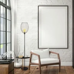 Retro Lampadaire Avec Abat-jour I Interrupteur à Pédale I Hauteur 159,6 Cm I E27 I Métal I Noir I Sans Ampoule -Éclairage Domestique 30191583 3