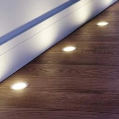 Kit 3 Spots Led Ronds à Encastrer Parquet 12V 9 Led/spot Blanc Chaud -Éclairage Domestique 30765254 3