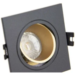 Xanlite - Lot 3 Spots GU10 50W 2700K Carré Orientable Noir Et Or IP20 - PACK3SP50CANO -Éclairage Domestique 31819498 4