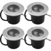 Lumières Enterrées, Led Chaud Blanc Enterré Lampe De Paysage Lampe De Sol Pour Jardin, Éclairage Extérieur---Ip68 Ac85-265V (4Pack,3W)
