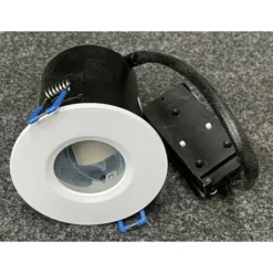 Spot Encastré étanche BBC Ø 88mm Collerette Blanc Fixe Lampe GU10 230V (non Incl) AEROSPOT ECOLINE EL290