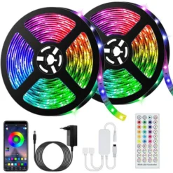 Ruban Lumineux LED Intelligent Bluetooth 15M 270 RVB 5050 SMD - Avec Télécommande + APP, Synchroniser Avec Rythme De Musique/Fonction