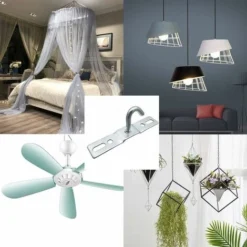 [3 Pièce] Crochet De Plafond 95mm Plafonnier Plaque De Base Plafonnier Lustre Crochet Visse Mount Heavy Duty Fer Galvanisé Pour Européenne Lampe De IKEA Ventilateurs De Plafond Panier De Fleurs -Éclairage Domestique 40297027 5