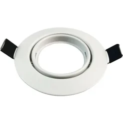 EUROPALAMP Collerette Support Encastrable Orientable Spot LED Rond Blanc - Diamètre 90mm - Trou De Perçage 65mm