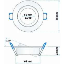 Lot 10 Supports Spot Blanc Encastrable Orientable Aimanté + Douille GU10 Inclus - Garantie 2 Ans -Éclairage Domestique 44933480 3