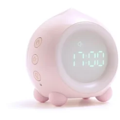 Réveil Enfant Pour Garçons Filles Avec Veilleuse Et Lumière Colorée Reveil Lumineux Intelligent Numérique Enfant Avec Fonction Snooze Et Lumière De Réveil - Triomphe（rose）