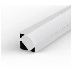 Profilé Aluminium Blanc Angle 2m Pour Ruban LED Couvercle Blanc Opaque - SILAMP
