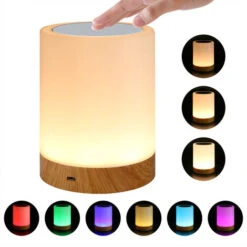 Lampe De Chevet LED Intelligente, 3 Niveaux De Luminosité, Lampe De Chevet Multicolore Avec Fonction Minuterie, Commande Tactile,Starlight