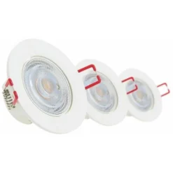 Xanlite - Lot De 3 Spots Encastrable LED Intégrés - Dimmable Et Orientable - Cons. 5W (eq. 50W) - 345 Lumens - Blanc Chaud - PACK3SEL345D