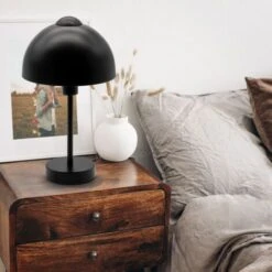 B.K.Licht Lampe De Table Design I Douille E14 I Lampe De Table Pour 1 Ampoule De Max. 25 Watt I Interrupteur à Câble I Noir Mat -Éclairage Domestique 48458276 3