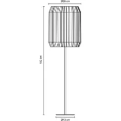 Paco Home Lampadaire Moderne Salon Chambre Aspect Rotin Boho Corbeille Lampadaire E27  Un Pied Noir,  Beige (Ø28 Cm) -Éclairage Domestique 50674262 4