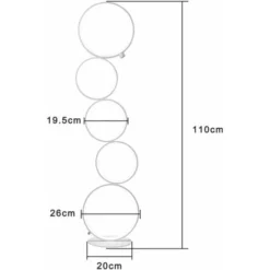 ZMH LED Lampadaire Dimmable Moderne 30W Interrupteur Tactile Salon Lampadaire Blanc Chaud 3000K Aluminium Uplighter 5 Lumières En Forme D'anneau Lampadaire Blanc Pour Chambre Salon étude 110cm-blanche -Éclairage Domestique 51586797 5