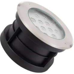 Spot LED Extérieur 12W Inox Encastrable Au Sol Blanc Chaud 2700K - 3000K 45º -Éclairage Domestique 5277027 3